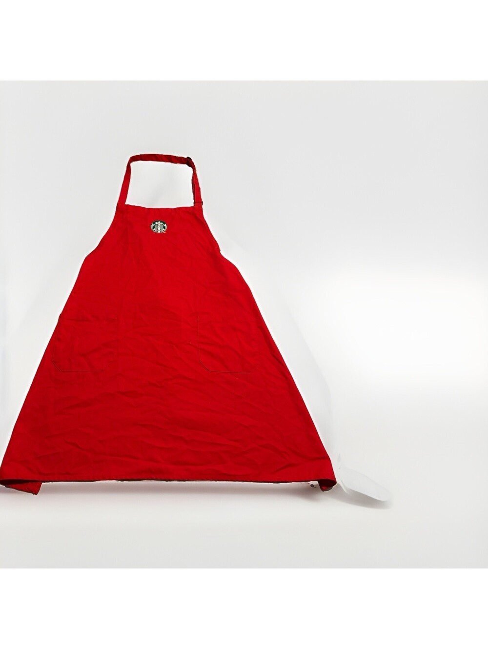 Starbucks Red Holiday Apron Barista Uniform Embroidered Siren Logo Two Pockets